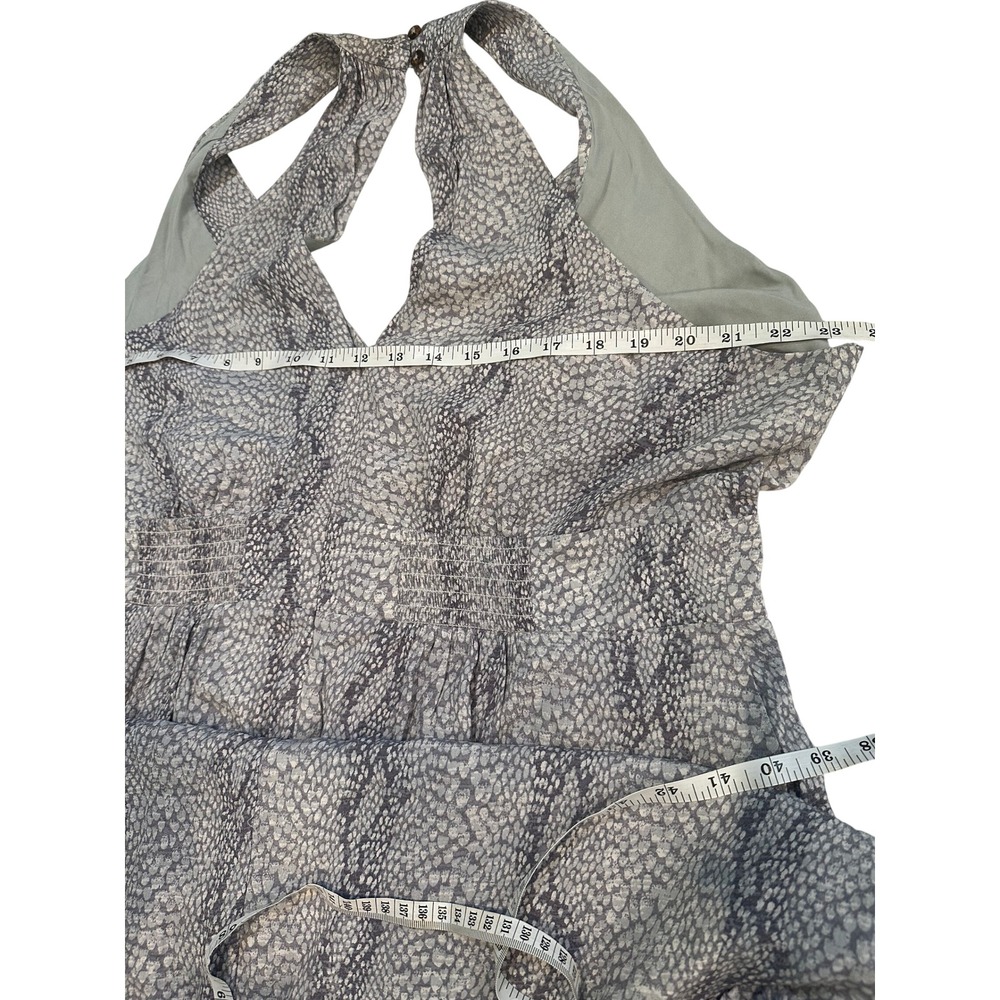 Anthropologie A+ Snake Print Halter Maxi Dress Grey White Plus Size 16W OP977915 - Picture 7 of 8
